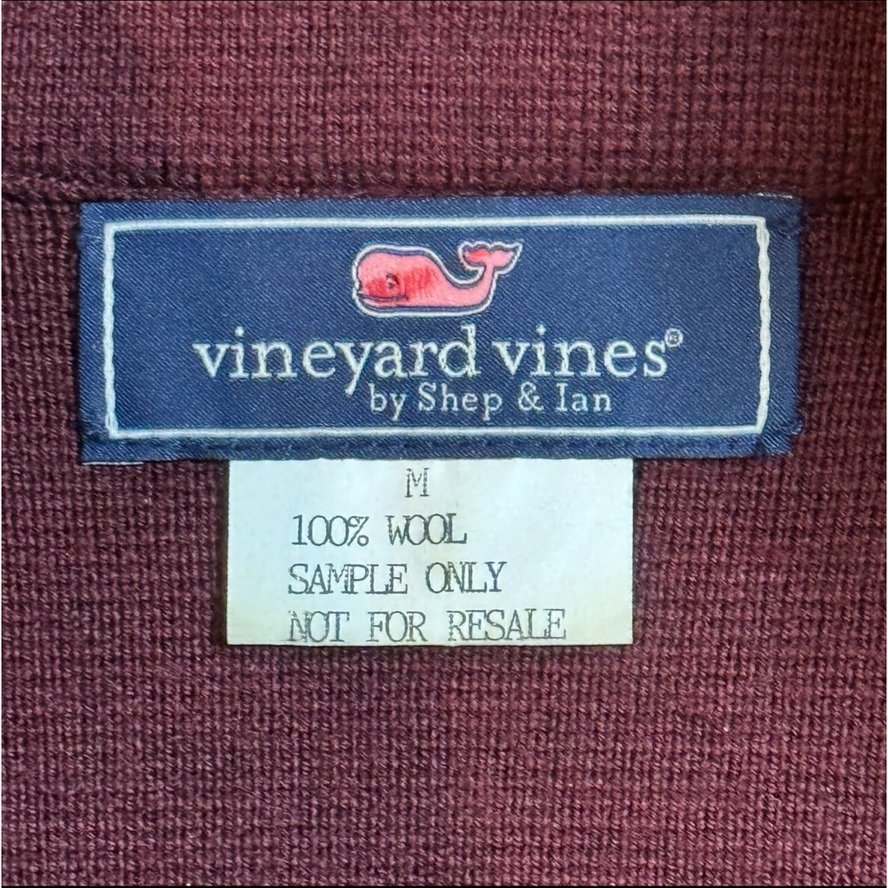Vineyard Vines Burgundy‎ Red Wool 1/4 Zip Sample Golf Pullover Sweater Men's Med